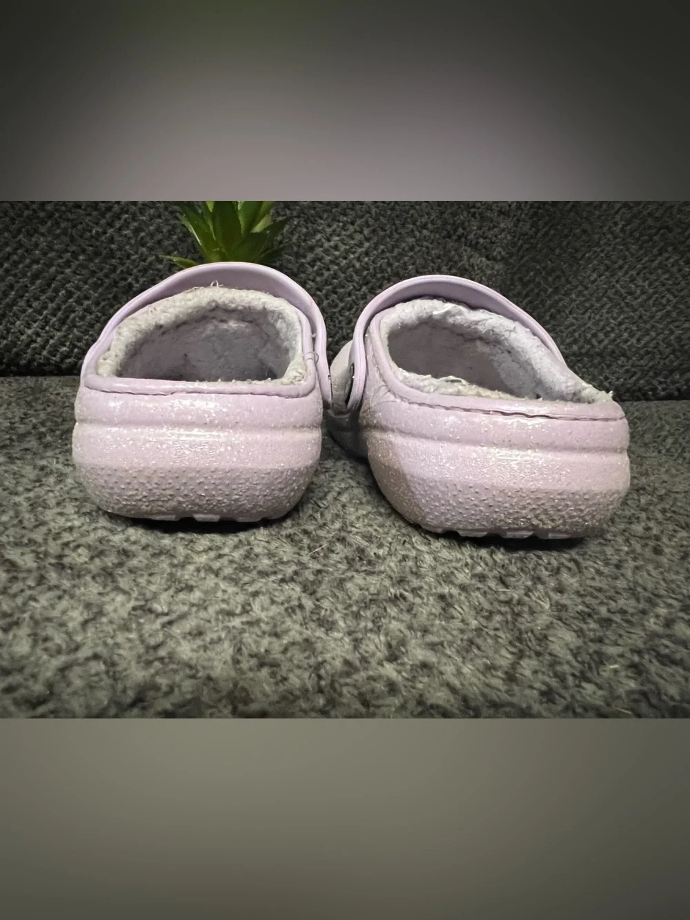 Kids Light Pink Glitter Clog Shoes with Soft Lining